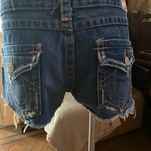 NEGOTIABLE Designer True Religion distressed short shorts